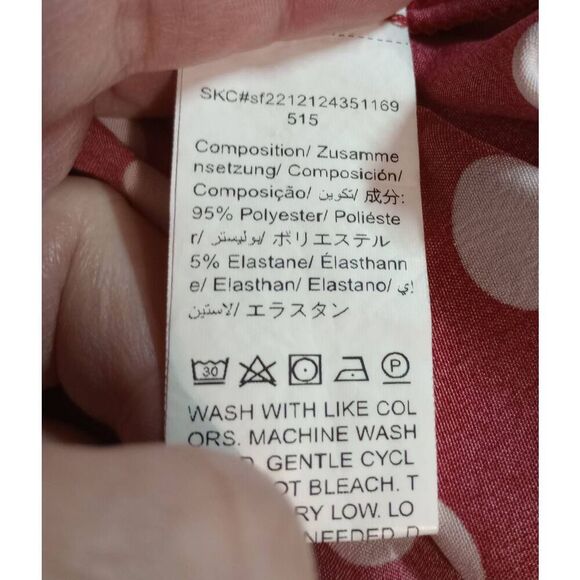 Shein Dress Ladies 4xl Read Measurements Red White Polka Dot Midi Sleeveless Cut - Picture 6 of 7